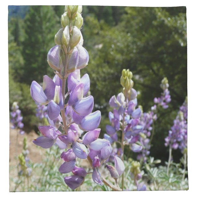 Mountain Lupins at Yosemite Cloth Napkin (Front)