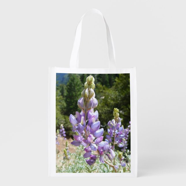 Mountain Lupins at Yosemite Grocery Bag (Front)