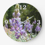 Mountain Lupins at Yosemite Large Clock