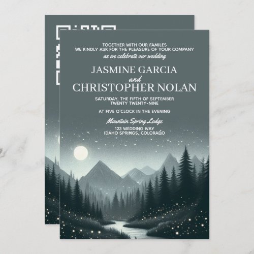 Mountain Magic Invitation with QR Code