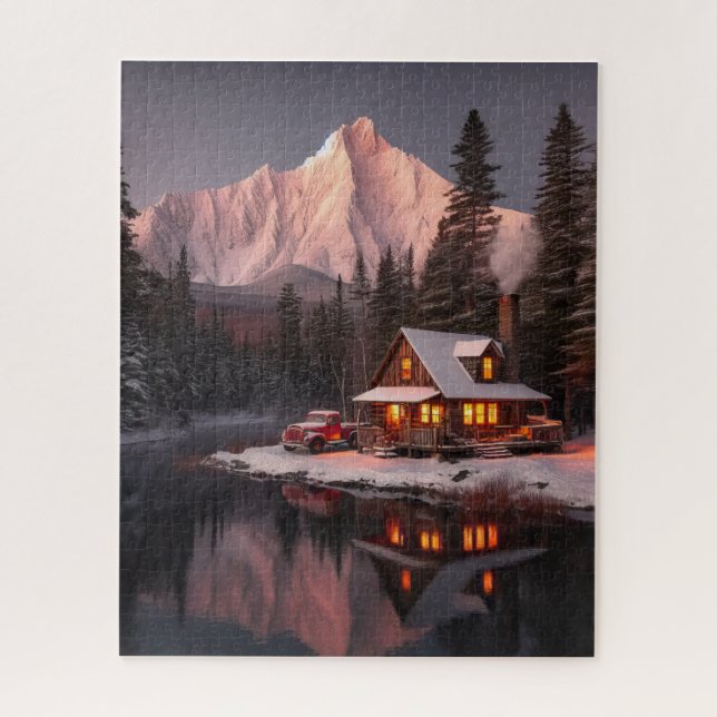 Mountain Magic Retreat: A Cozy Cabin Christmas Und Jigsaw Puzzle (Vertical)