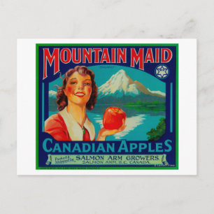Mountain Maid Apple LabelCanada Postcard