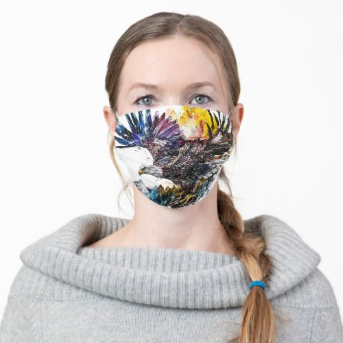 Mountain Majesty Eagle Watercolor Adult Cloth Face Mask
