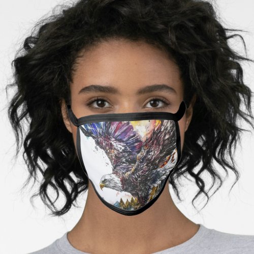 Mountain Majesty Eagle Watercolor Face Mask