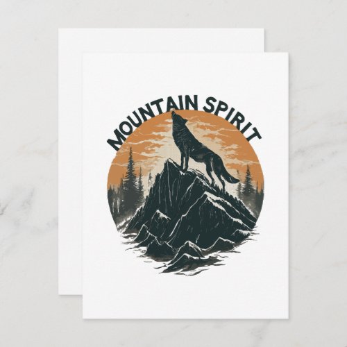 Mountain Majesty Wolf Howling on the Peak Note Card