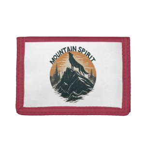 Mountain Majesty Wolf Howling on the Peak Tri-fold Wallet