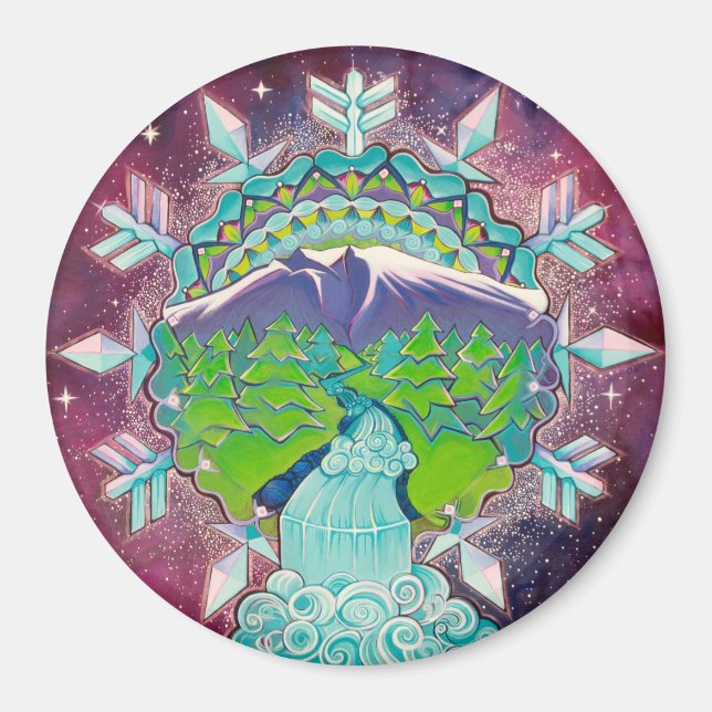 Mountain Mandala Magnet (Front)