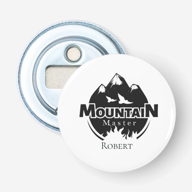 Mountain master, personalized hiker/biker  bottle opener (Front)