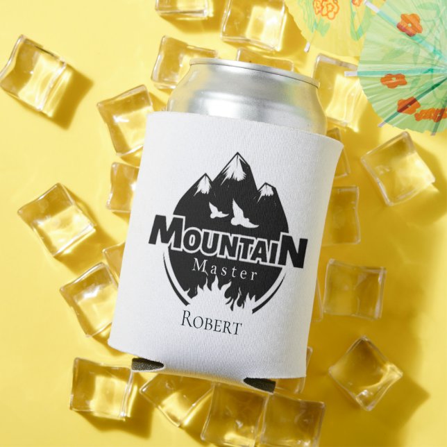 Mountain master, personalized hiker/biker  can cooler (In Situ Summer)