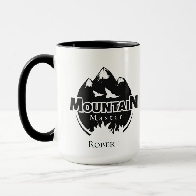Mountain master, personalized hiker/biker  mug (Left)
