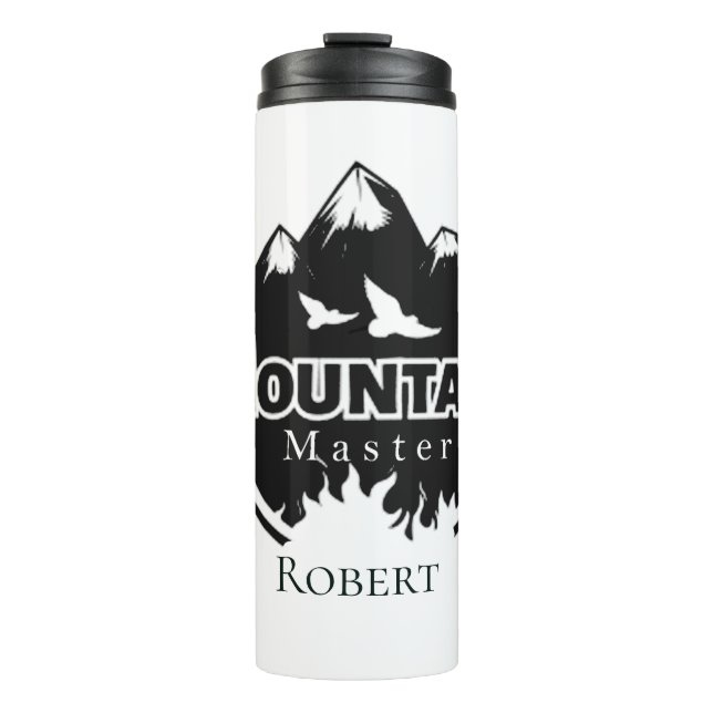 Mountain master, personalized hiker/biker  thermal tumbler (Front)