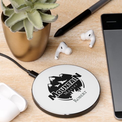 Mountain master personalized hikerbiker  wireless charger 