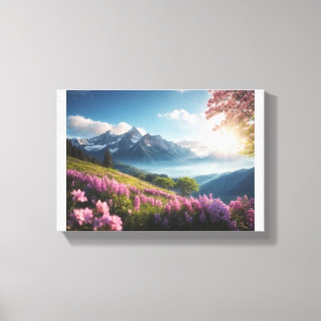 Mountain Meadow at Dawn Canvas Print (Front)