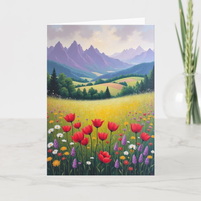 Mountain Meadow Birthday Card (Front)