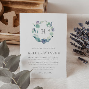Mountain Meadow Floral Monogram Wedding Invitation