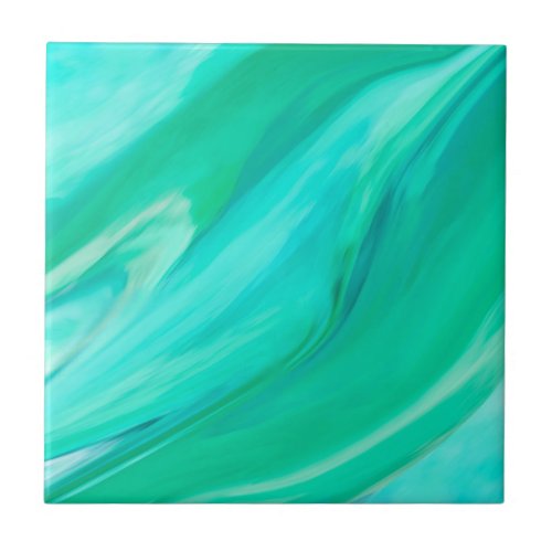 Mountain Meadow Green Abstract Ceramic Tile