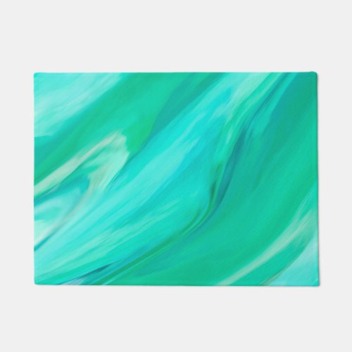 Mountain Meadow Green Abstract Doormat