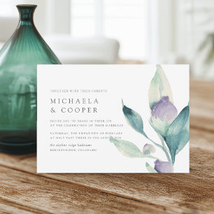 Mountain Meadow Modern Minimalist Floral Wedding Invitation