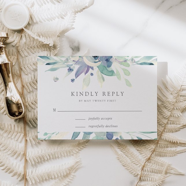 Mountain Meadow | Watercolor Botanical Floral RSVP Card (Creator Uploaded)