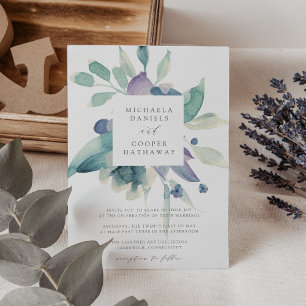 Mountain Meadow Watercolor Floral Frame Wedding Invitation