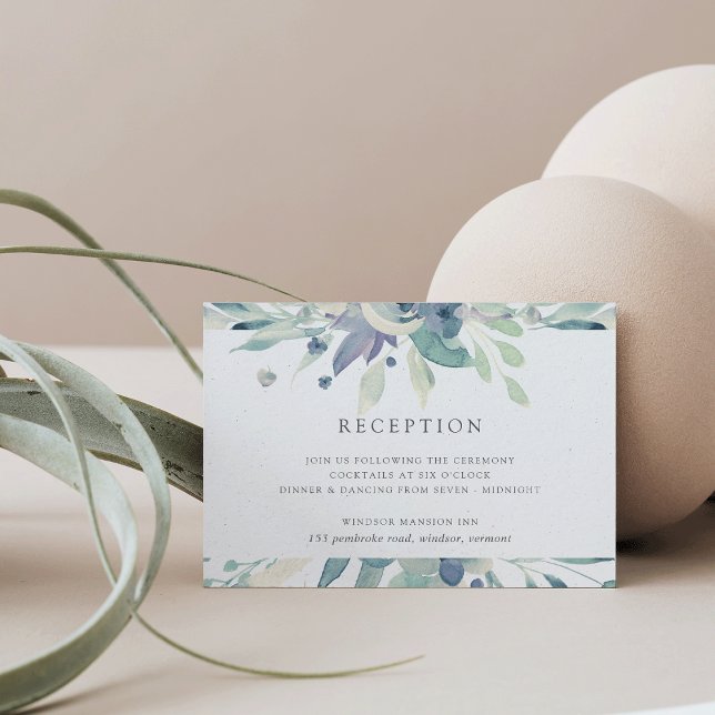 Mountain Meadow Watercolor Floral Reception Card (Creator Uploaded)