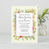 Mountain Meadow Watercolor Wildflowers Wedding Invitation (Standing Front)