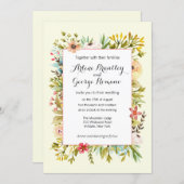 Mountain Meadow Watercolor Wildflowers Wedding Invitation (Front/Back)