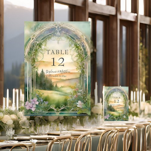 Mountain Meadow Wildflower Forest Rustic Wedding Table Number