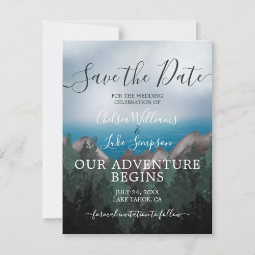 Mountain Meets Ocean Adventure Save the Date Invitation