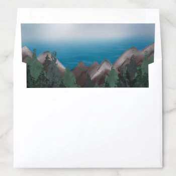 Mountain Meets Ocean Wedding Envelope Liner by prettypicture at Zazzle