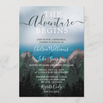 Mountain Meets Ocean Wedding Rehearsal Dinner Invitation by prettypicture at Zazzle