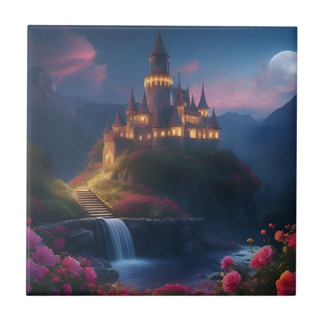 Mountain Midnight Castle Four Ceramic Tile (Front)