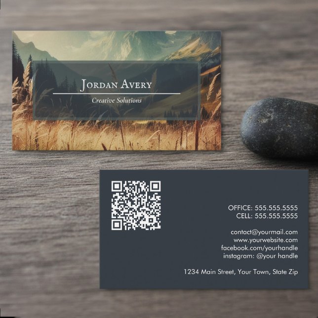 Mountain Mist Nature-Inspired Professional Business Card (Front/Back)