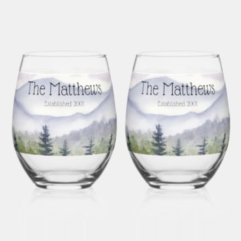 Mountain Moments Personalized Glasses by NightOwlsMenagerie at Zazzle