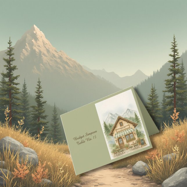 Mountain Monogram destination wedding guest card (Creator Uploaded)