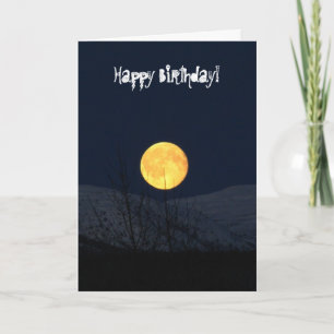 Mountain Moon; Happy Birthday Card