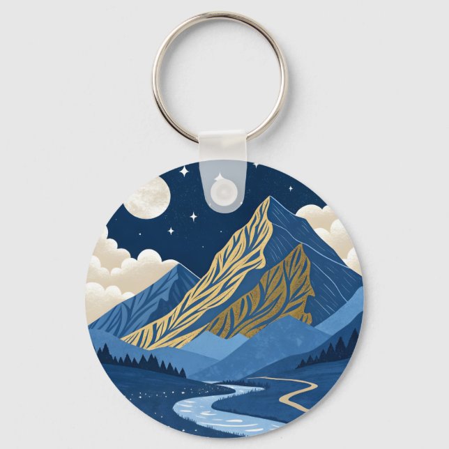 Mountain Moon Light Keychain (Front)