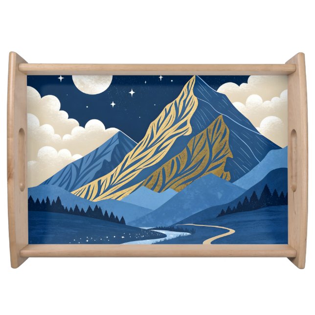Mountain Moon Light Serving Tray (Front)