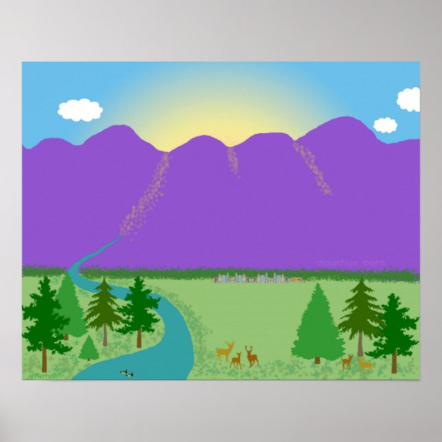 Mountain Morn original digital drawing Poster (Front)