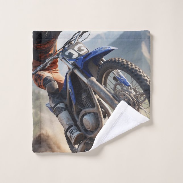 Mountain Motocross Racing Bath Towel Set (Wash Cloth)