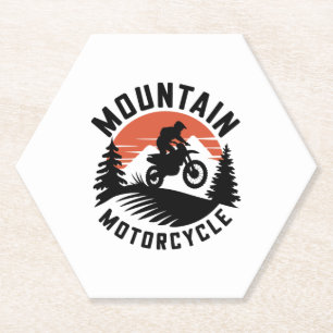 Mountain Motorcycle Paper Coaster