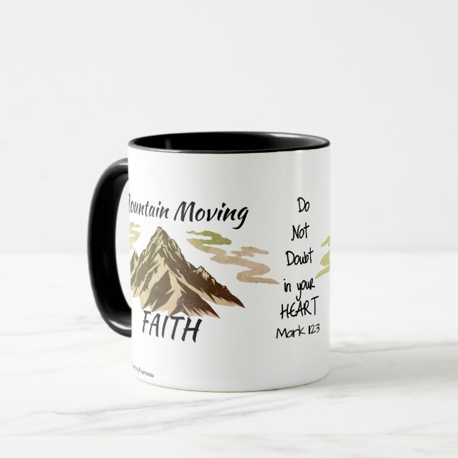  Mountain Moving Brown Bible Verse Personalize Mug (Front Left)