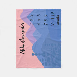 Mountain Nature Scenery Pastel Monthly Milestone Fleece Blanket