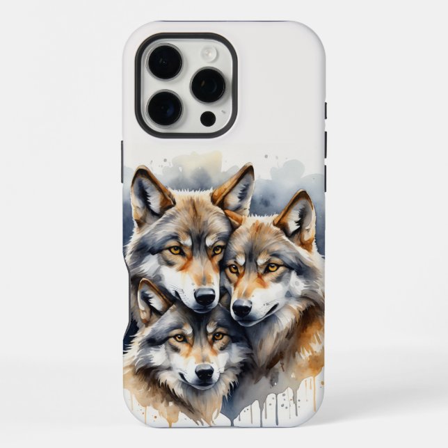 Mountain Nature Wilderness Mountains Wolf Family iPhone Case (Back)