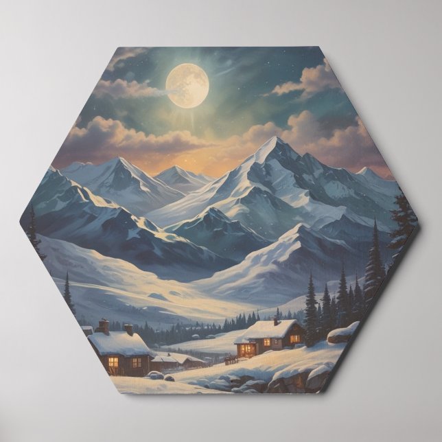 Mountain Night Sky Wood Photo Tile (Front Set)