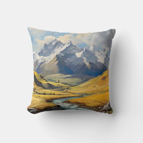 Mountain Of A Beautiful Alpine Autumn Throw Pillow