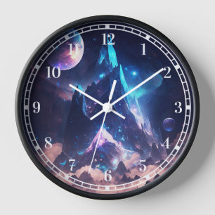 Mountain Of Crystal Fantasy Landscape Clock