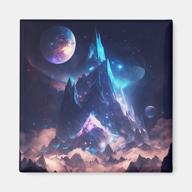 Mountain Of Crystal Fantasy Landscape Magnet (Front)