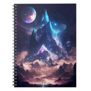 Mountain Of Crystal Fantasy Landscape Notebook