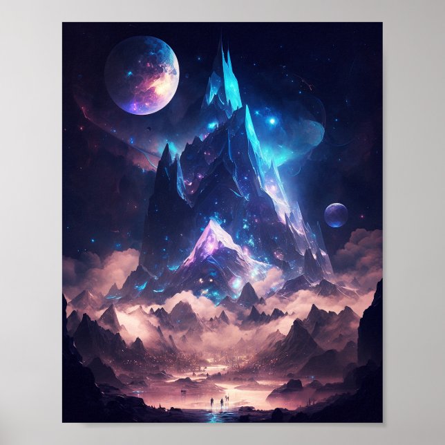 Mountain Of Crystal Fantasy Landscape Poster (Front)